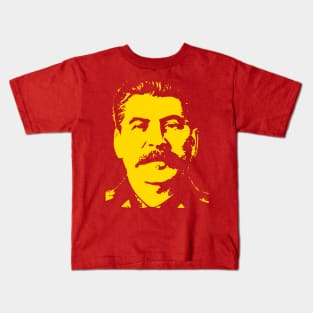 Stalin Yellow On Red Soviet Style Pop Art Kids T-Shirt